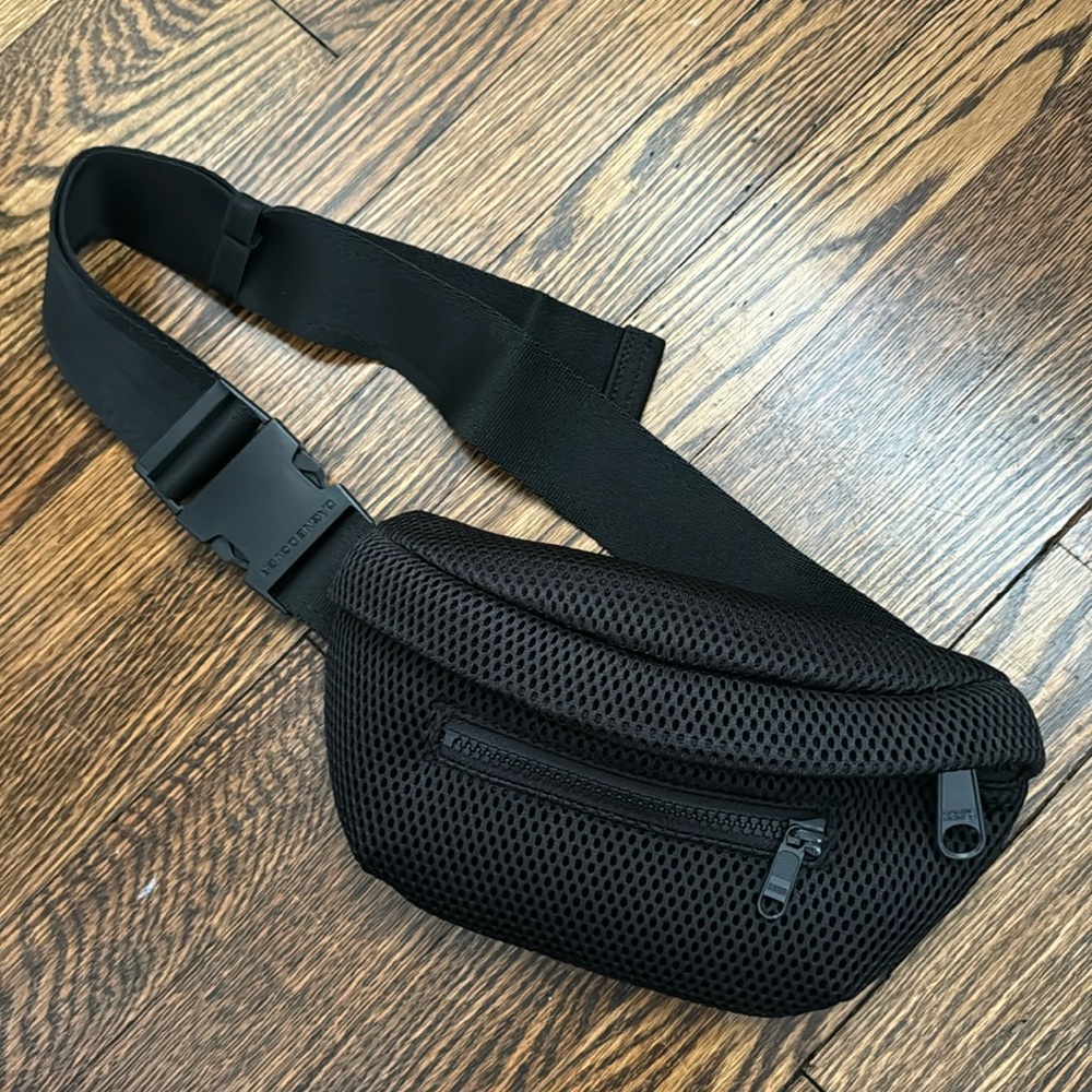 BRAND NEW DAGNE DOVER fanny pack in black mesh. Just purchased for $95